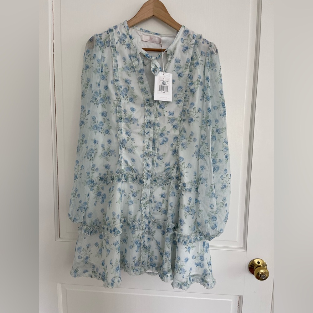 Rachel parcel medium Floral Sheer Dress with Ruffles